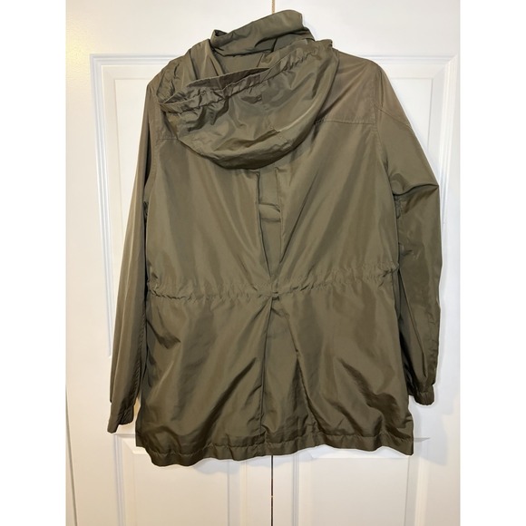 A New Day Jacket Womens XL Green Water Resistant Hooded Parka Raincoat Pockets - Picture 2 of 15